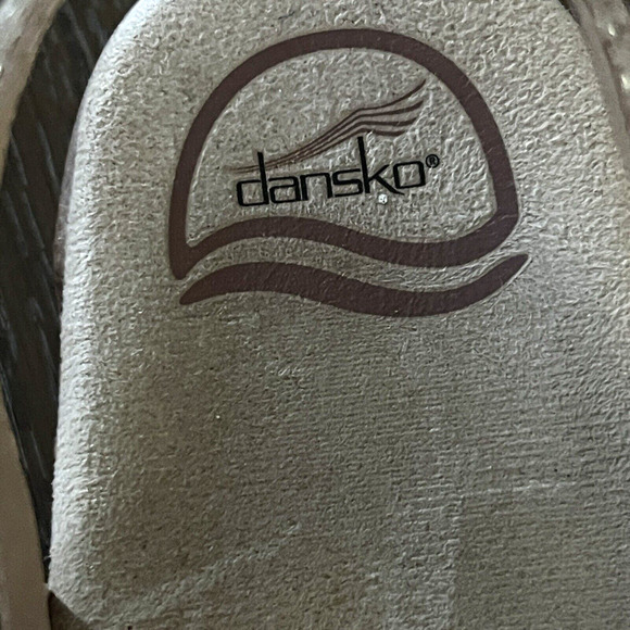 Dansko Sonnet Sandals Women Size 41 US 10.5 Gold Metallic Faux Snakeskin Leather - Picture 7 of 9